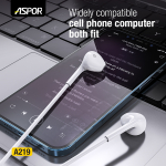 ⁦🎧 ASPOR A219 – سماعة سلكية Hi-Fi بصوت نقي وتصميم مريح⁩ - الصورة ⁦5⁩