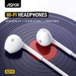 ⁦🎧 ASPOR A219 – سماعة سلكية Hi-Fi بصوت نقي وتصميم مريح⁩ - الصورة ⁦3⁩