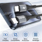 ⁦كابل بيانات ASPOR AC-55 USB-C إلى USB-C بقوة 60 واط وطول 1 متر⁩ - الصورة ⁦6⁩