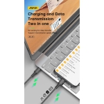 ⁦🔌 كيبل شحن ونقل بيانات ASPOR AC-19 USB-C إلى USB-C – قدرة 60 واط⁩ - الصورة ⁦5⁩