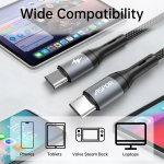 ⁦كابل بيانات ASPOR AC-55 USB-C إلى USB-C بقوة 60 واط وطول 1 متر⁩ - الصورة ⁦7⁩